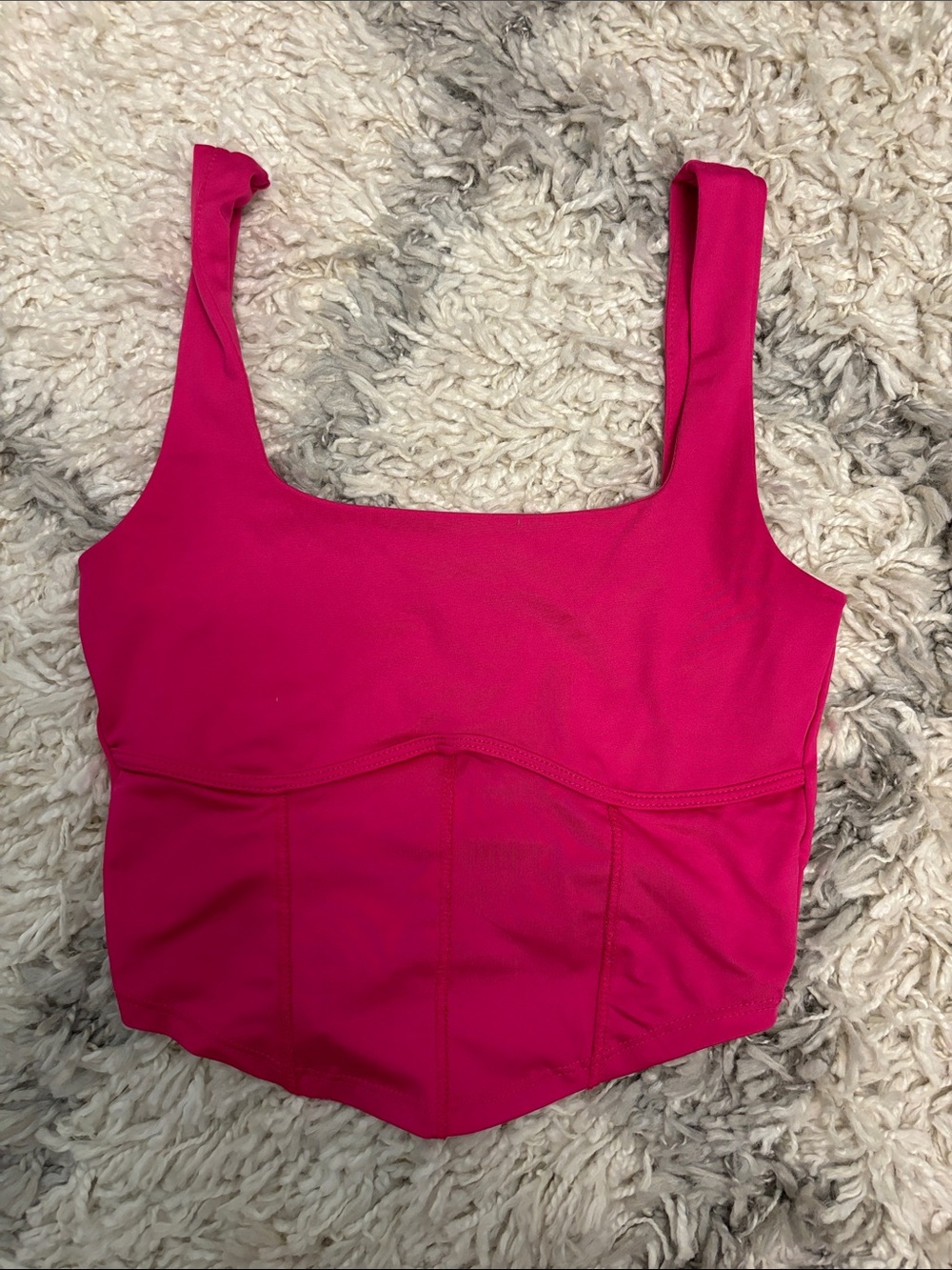 Women's Hot Pink Cropped Tank Bra - Unbranded